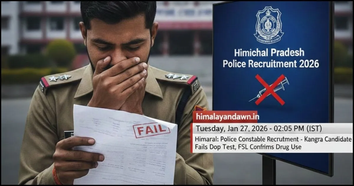 हिमाचल पुलिस भर्ती: डोप टेस्ट में पकड़ा गया अभ्यर्थी