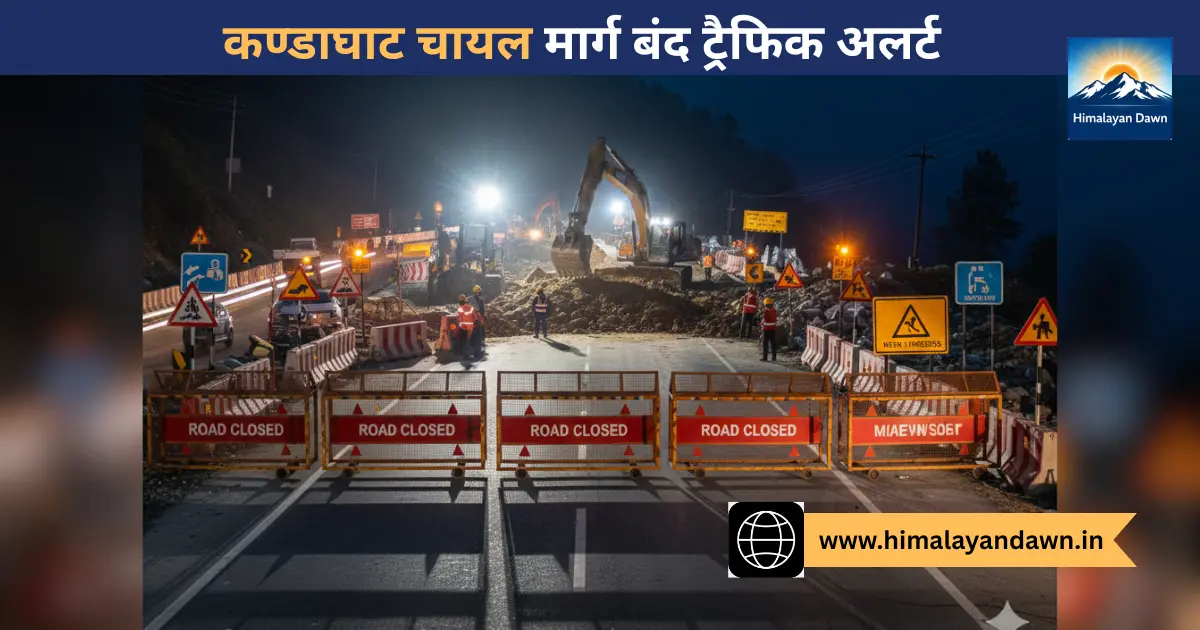 कण्डाघाट चायल मार्ग बंद ट्रैफिक अलर्ट