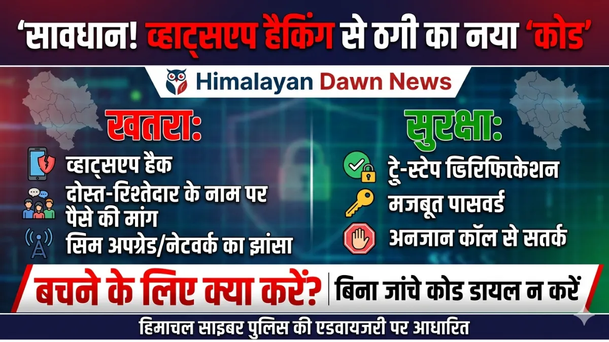 शिमला साइबर पुलिस द्वारा जारी व्हाट्सएप हैकिंग और कॉल फॉरवर्डिंग स्कैम एडवाइजरी - हिमालयन डॉन न्यूज़