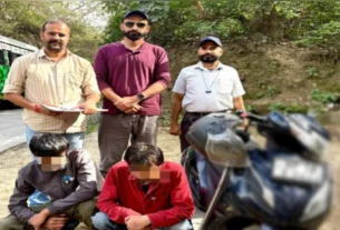 Nahan police drug bust chitta recovery from scooty riders Sirmaur NDPS case