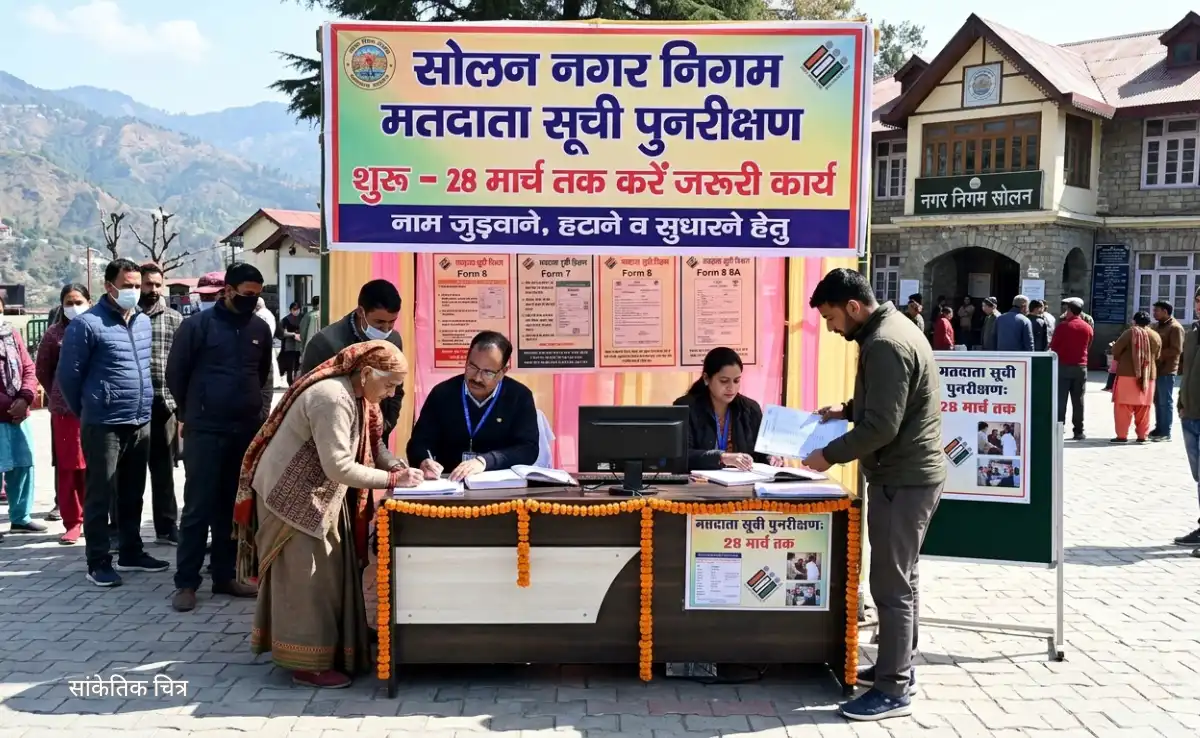 सोलन नगर निगम मतदाता सूची पुनरीक्षण 2026 के लिए नागरिक आवेदन करते हुए