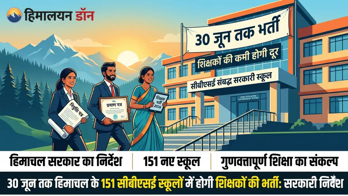 हिमाचल प्रदेश के सरकारी सीबीएसई स्कूलों में शिक्षकों की भर्ती की सूचना का ग्राफिक - हिमालयन डॉन