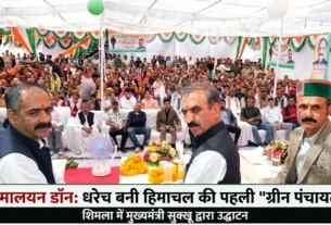 मुख्यमंत्री सुखविन्द्र सिंह सुक्खू धरेच में सौर ऊर्जा संयंत्र का उद्घाटन करते हुए।