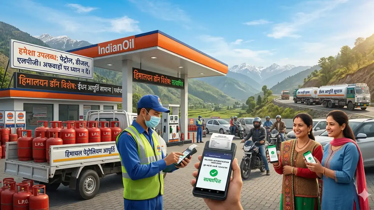 हिमाचल में पेट्रोल-डीजल और LPG की सामान्य सप्लाई, पेट्रोल पंप और गैस सिलेंडर की उपलब्धता दर्शाती तस्वीर।