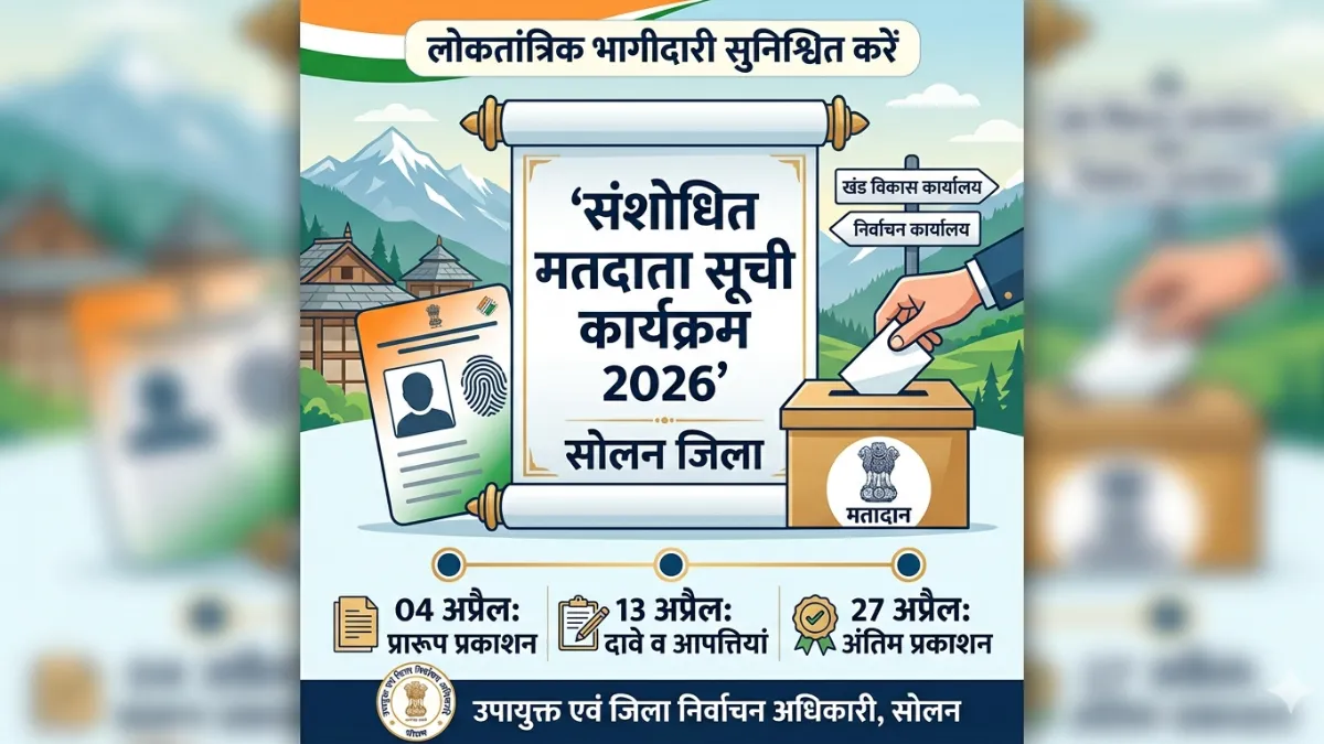 सोलन मतदाता सूची संशोधन 2026 अधिसूचना और नाम जोड़ने की प्रक्रिया।