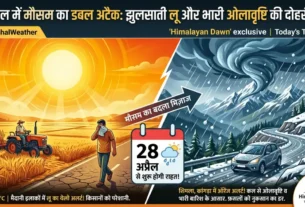 Himachal Pradesh heatwave in plains and rain alert infographic by Himalayan Dawn