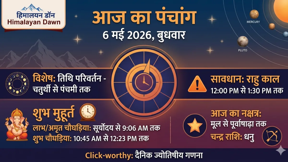 आज का पंचांग 6 मई 2026 बुधवार
