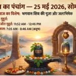 आज का पंचांग 25 मई 2026: सोमवार को बन रहे शुभ योग, जानें राहुकाल, अभिजीत मुहूर्त और आज का पूरा दिन कैसा रहेगा
