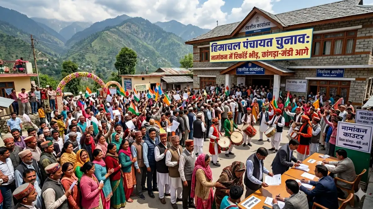 हिमाचल पंचायत चुनाव 2026 नामांकन के दौरान तहसील कार्यालय में उमड़ी भीड़