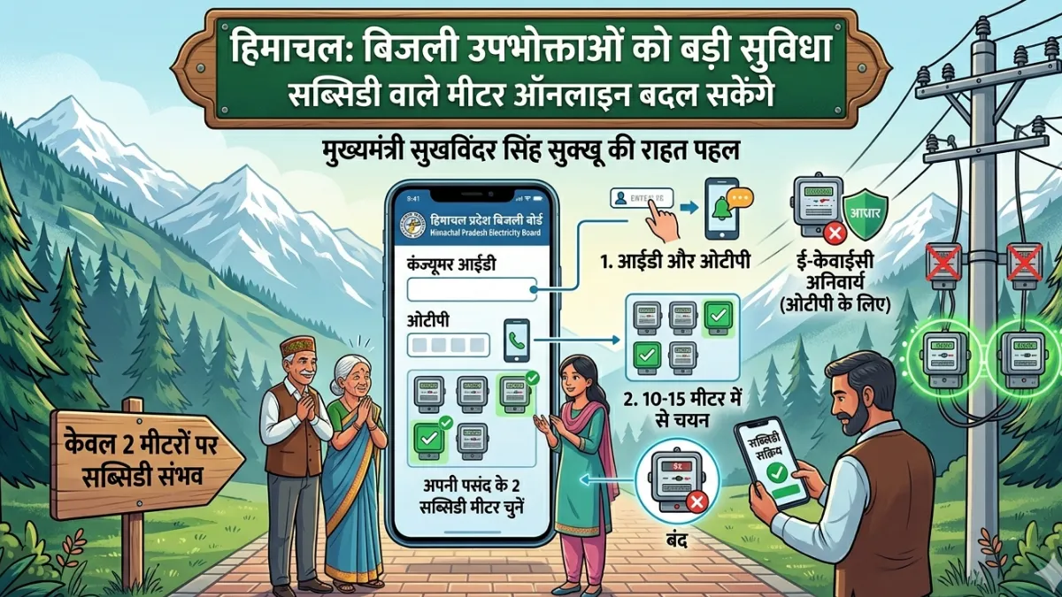 हिमाचल में बिजली उपभोक्ता अब ऑनलाइन चुन सकेंगे किन 2 मीटरों पर मिलेगी सबसिडी