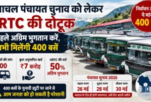 हिमाचल पंचायत चुनाव के लिए HRTC की 400 बसों और अग्रिम भुगतान की शर्त को दर्शाती फीचर्ड इमेज