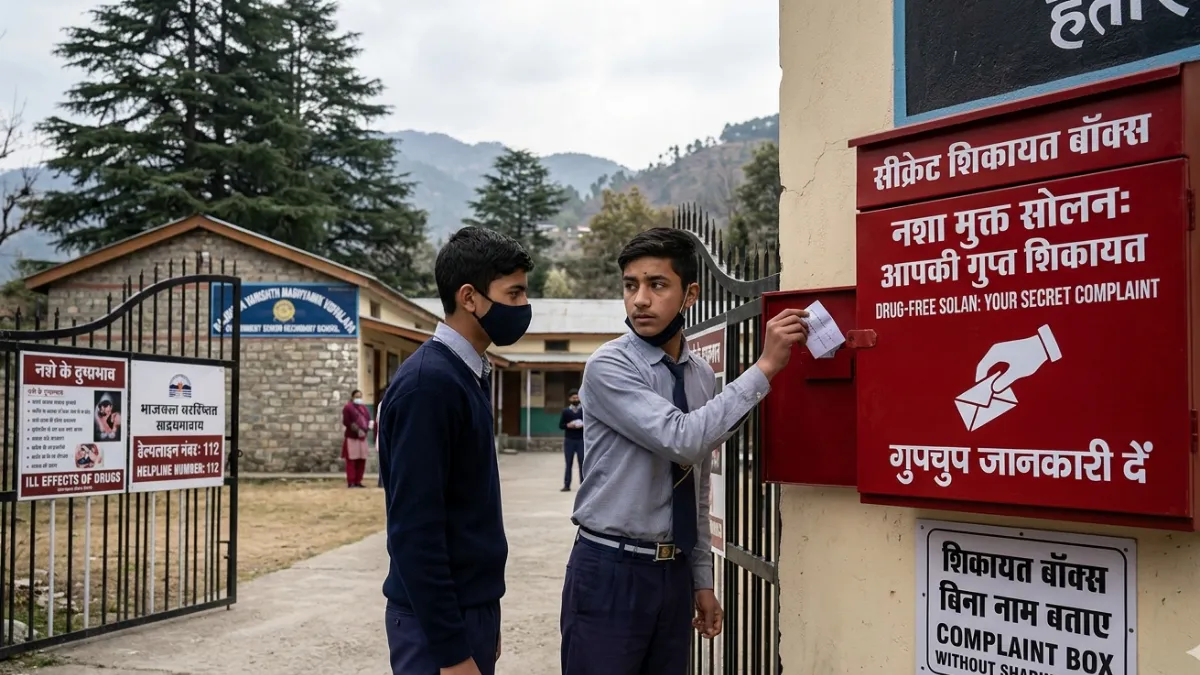 सोलन के एक स्कूल के बाहर लगा सीक्रेट शिकायत बॉक्स