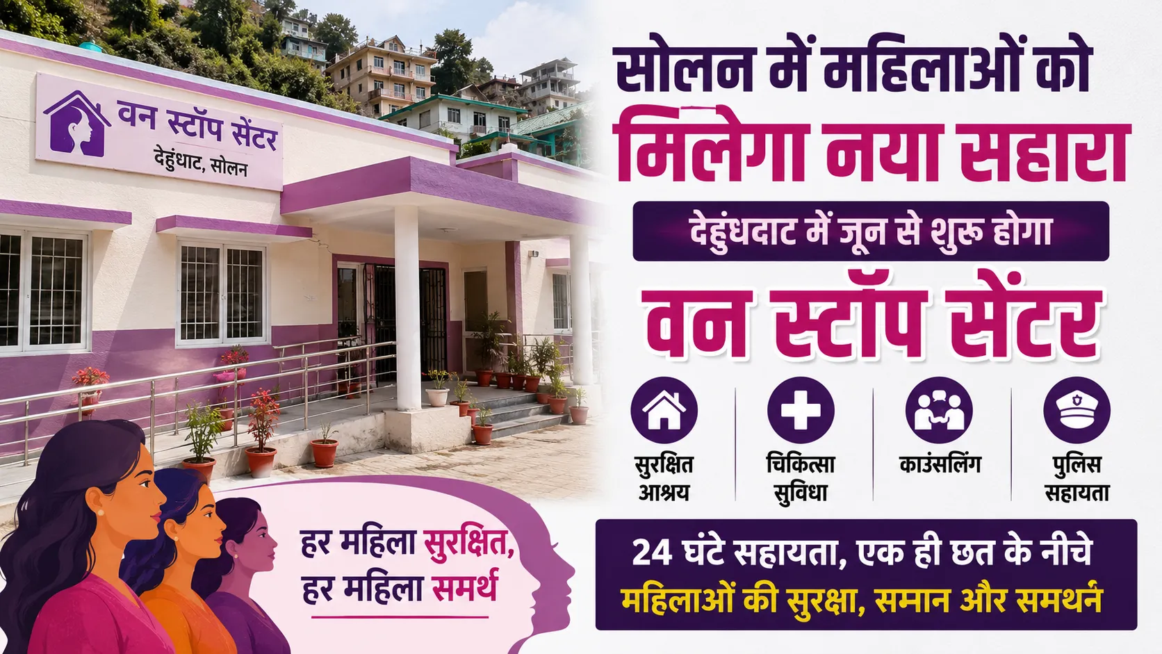 सोलन के देहुंघाट में महिलाओं की सुरक्षा और सहायता के लिए तैयार नए वन स्टॉप सेंटर की फीचर्ड इमेज।