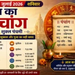 आज का पंचांग, 18 जुलाई 2026 (शनिवार): आज आषाढ़ शुक्ल पंचमी, जानें शुभ मुहूर्त, राहुकाल और चौघड़िया