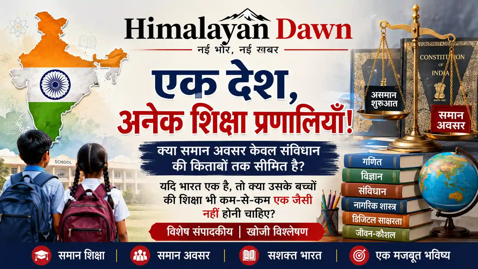 एक देश अनेक शिक्षा प्रणालियाँ और समान शिक्षा के अवसर