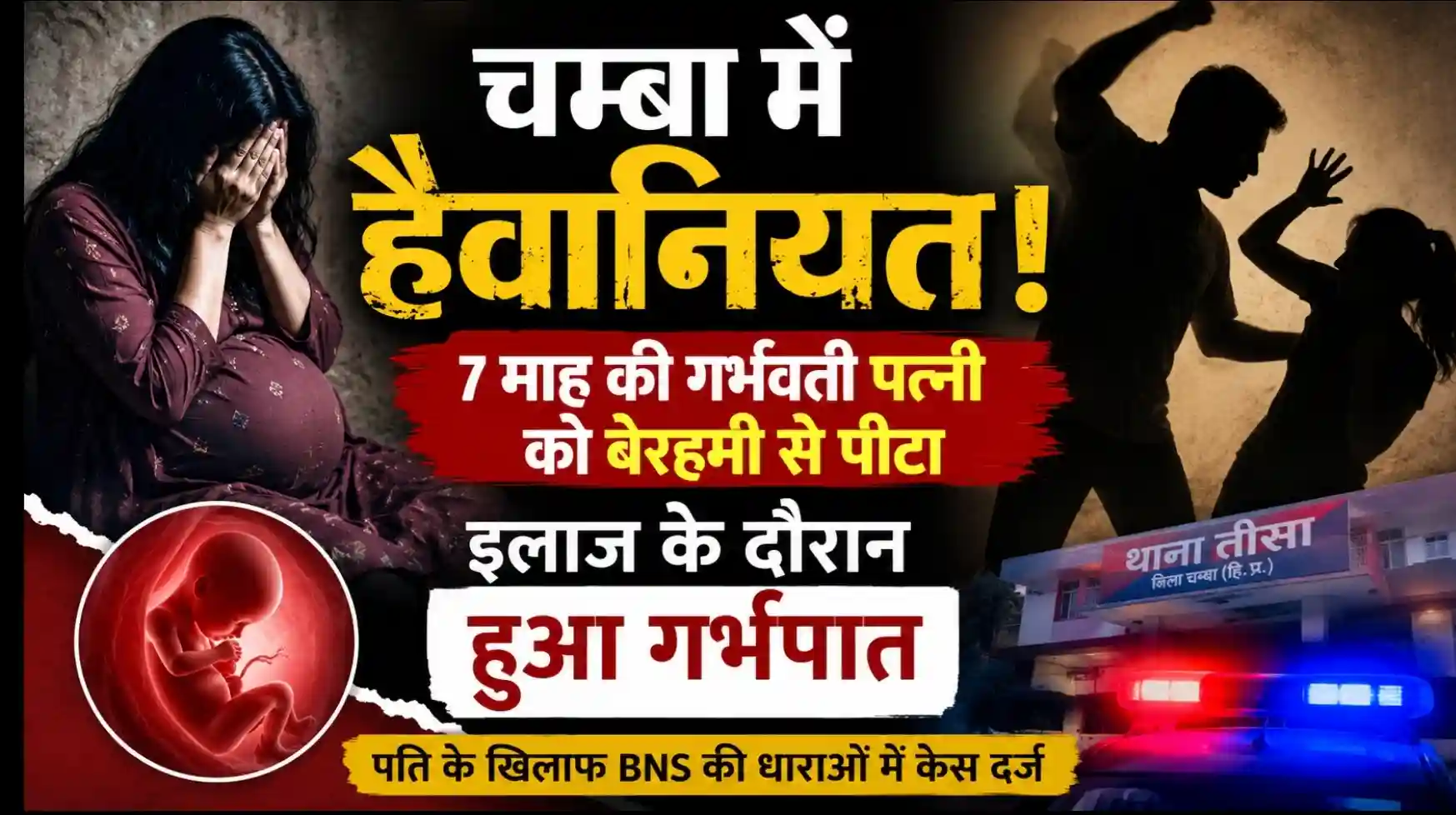 चम्बा में 7 माह की गर्भवती पत्नी से मारपीट और गर्भपात