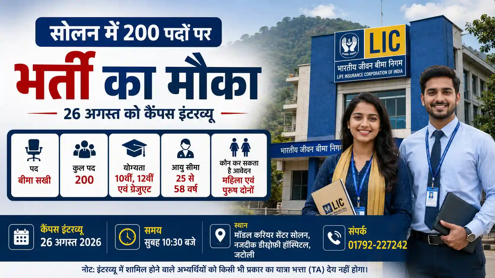 सोलन में 200 पदों पर भर्ती का मौका, 26 अगस्त को कैंपस इंटरव्यू; 10वीं से ग्रेजुएट तक कर सकते हैं आवेदन