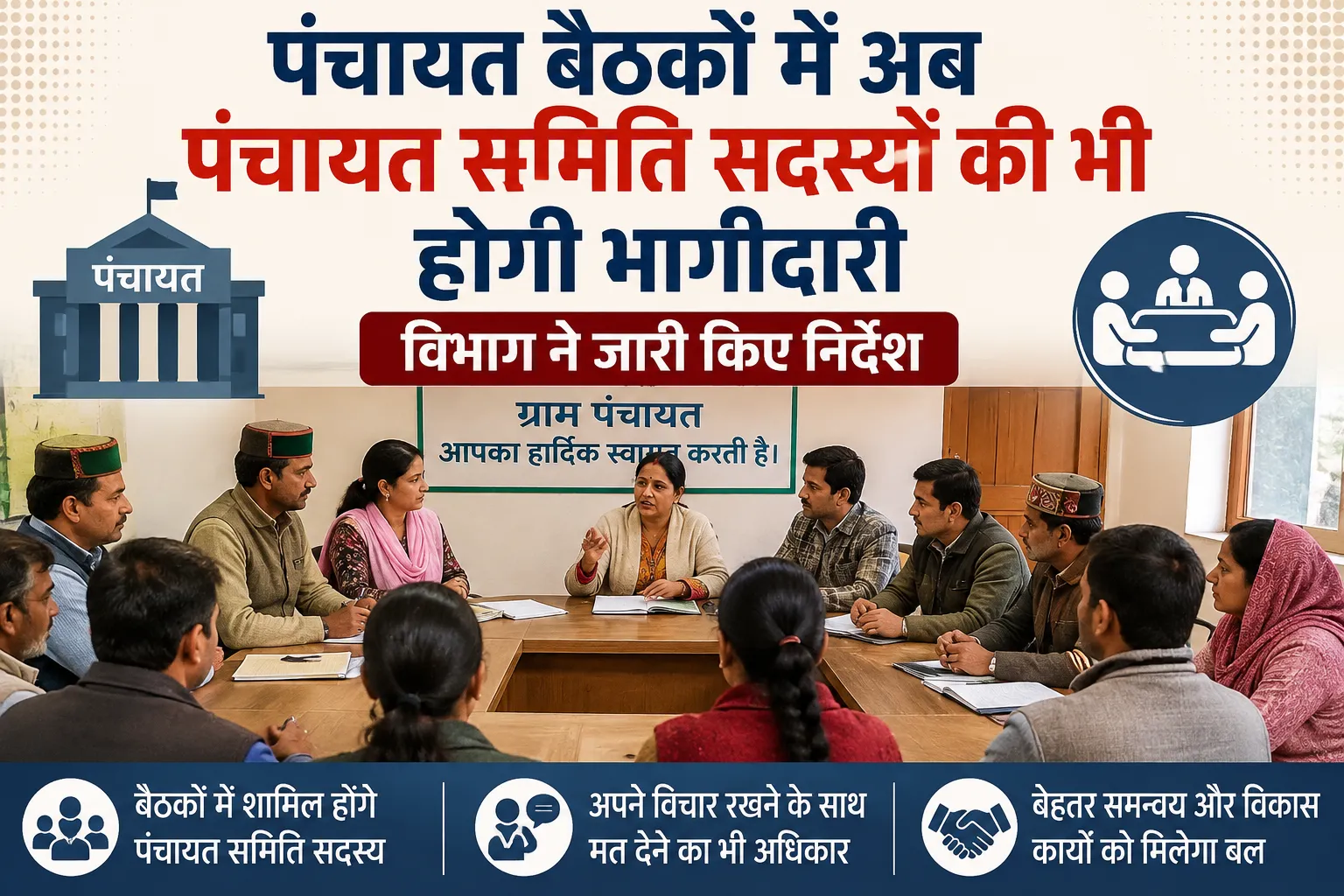 पंचायत बैठक में पंचायत समिति सदस्यों की भागीदारी