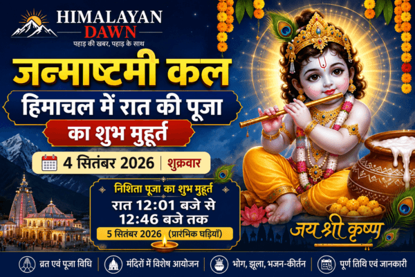 Janmashtami 2026: हिमाचल प्रदेश में श्रीकृष्ण जन्माष्टमी और रात की पूजा का शुभ मुहूर्त