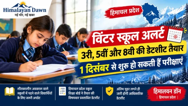 हिमाचल प्रदेश में तीसरी पांचवीं और आठवीं कक्षा की विंटर स्कूल परीक्षा डेटशीट 2026