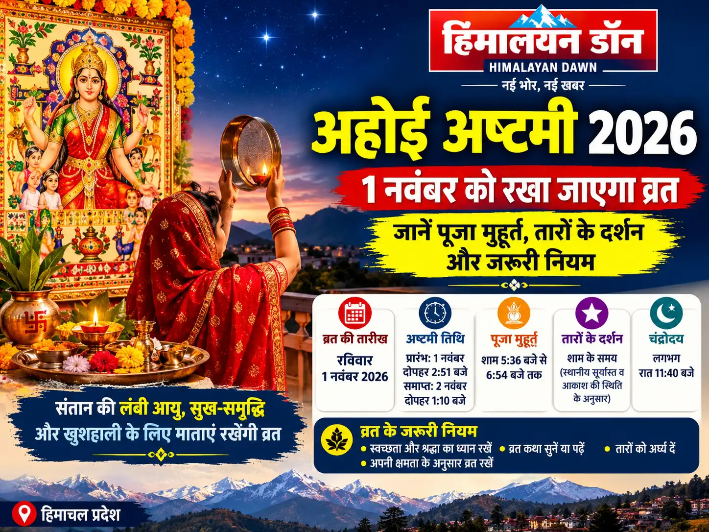 प्रमुख जानकारी: पूजा मुहूर्त, तारों के दर्शन और जरूरी नियम